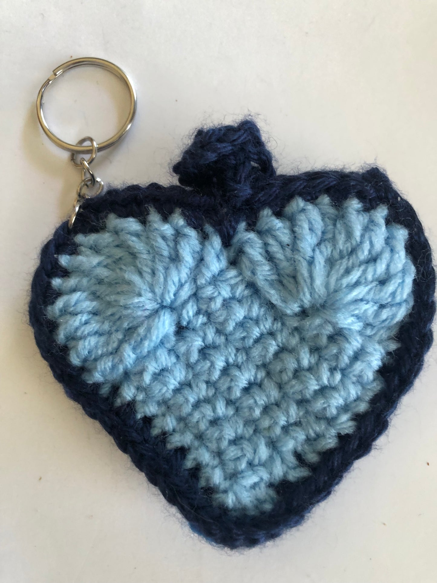 Crocheted Heart Coin Purse Keychain