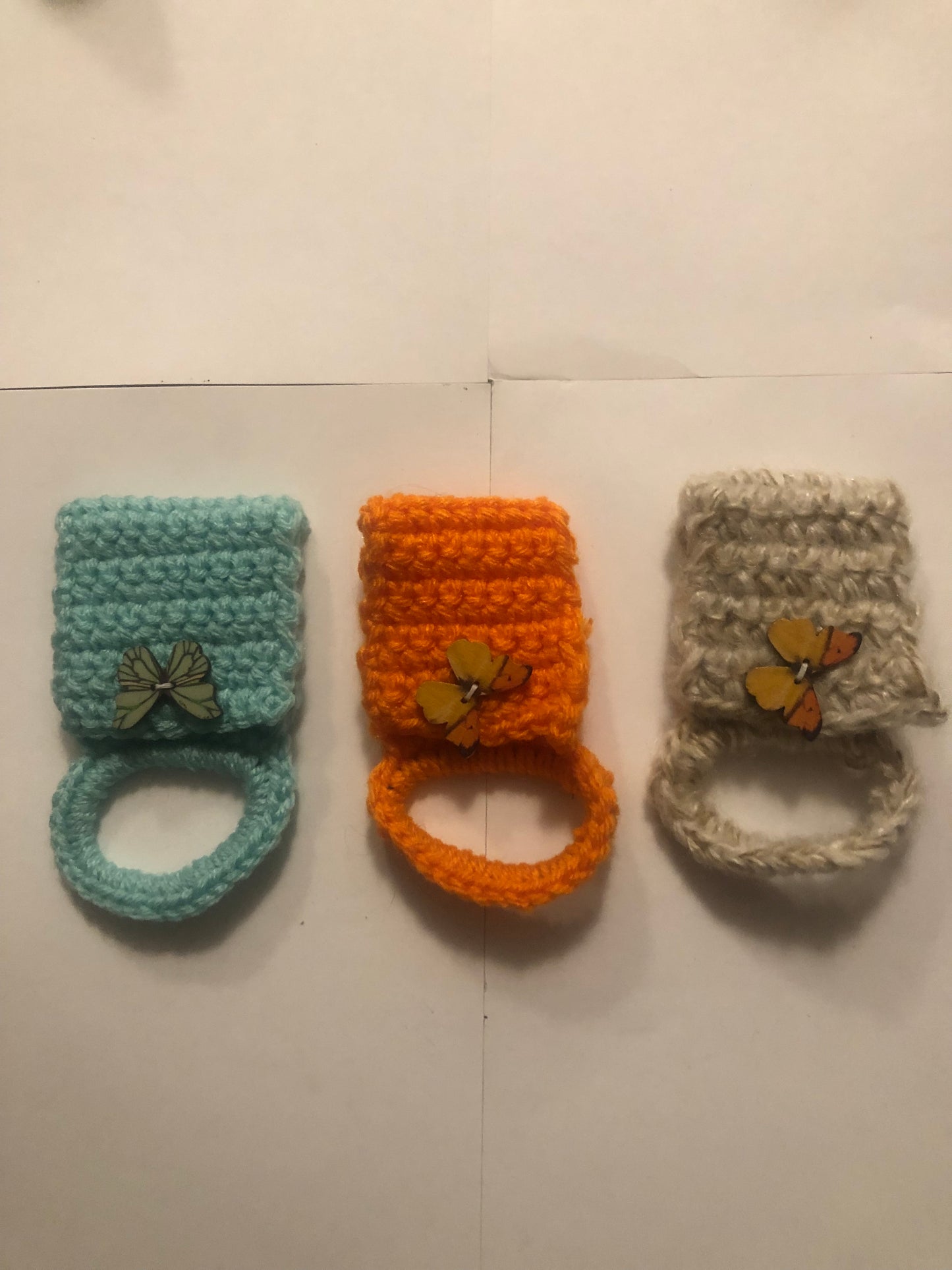 Set of 3 Crocheted Kitchen Towel Toppers