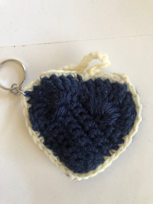 Crocheted Heart Coin Purse Keychain