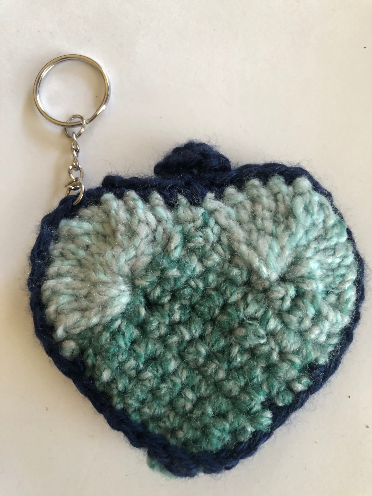 Crocheted Heart Coin Purse Keychain